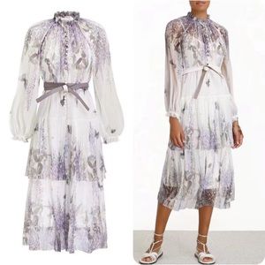NWOT Zimmermann luminous Tiered Midi Dress